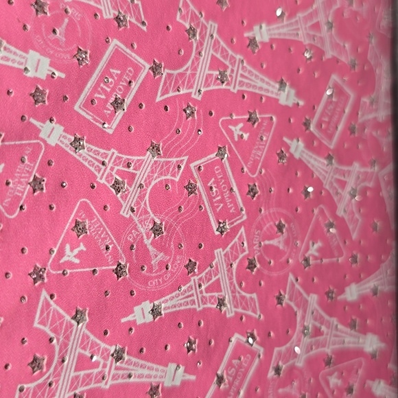 Imoshio Pink Eiffel Tower Print Vegan Leather Women's Conmetic Bag NWT - Picture 4 of 6